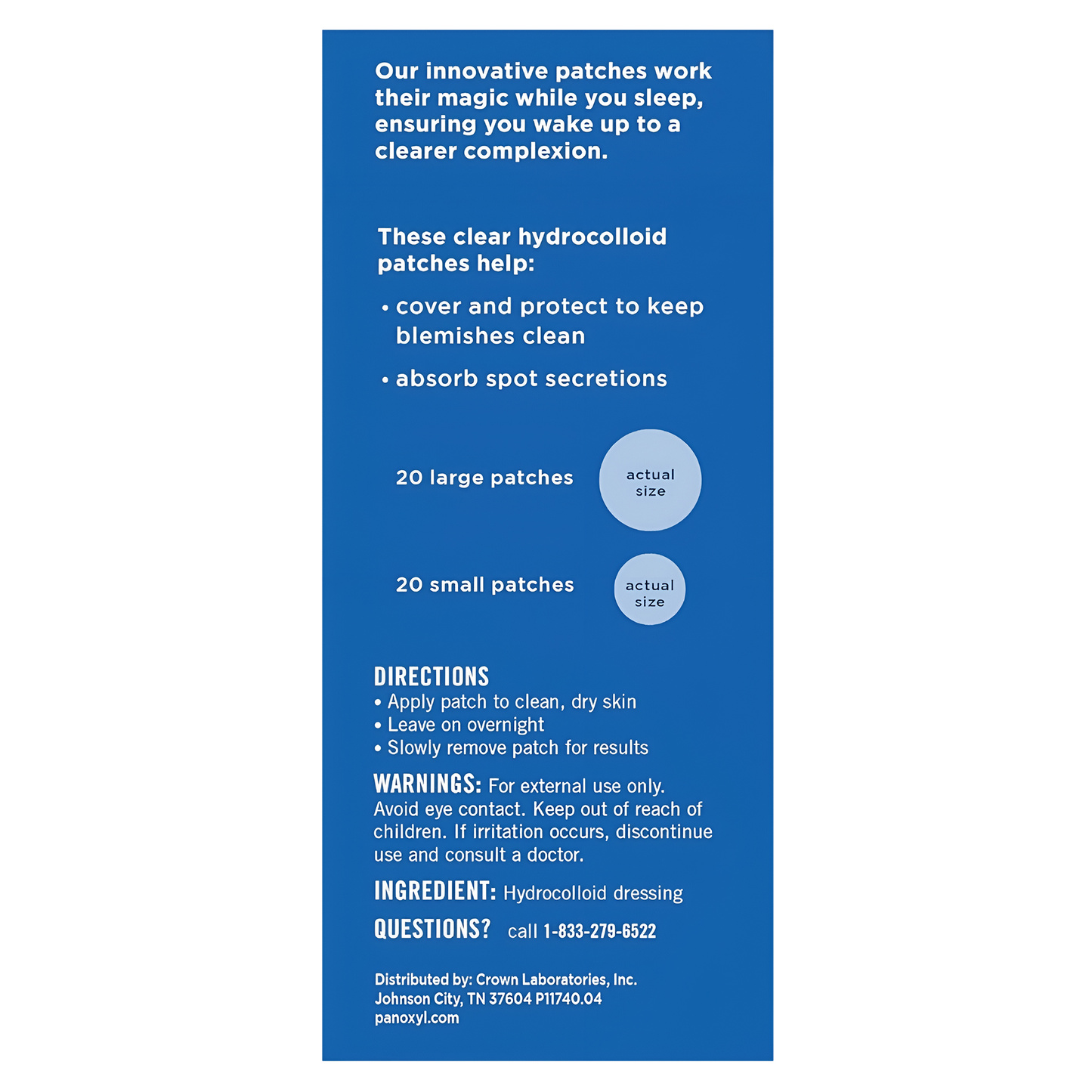 PanOxyl ®️ Overnight Spot Patches Hydrocolloid Patch • Overnight Spot Patches Tegen Vlekken • 40 st