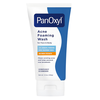 PanOxyl ®️ Acne Foaming Wash 10% Benzoyl Peroxide Maximum Strength • Acne Schuimende Wasgel Tegen Acne & Verdere Uitbraak Van Acne • 1x156gr